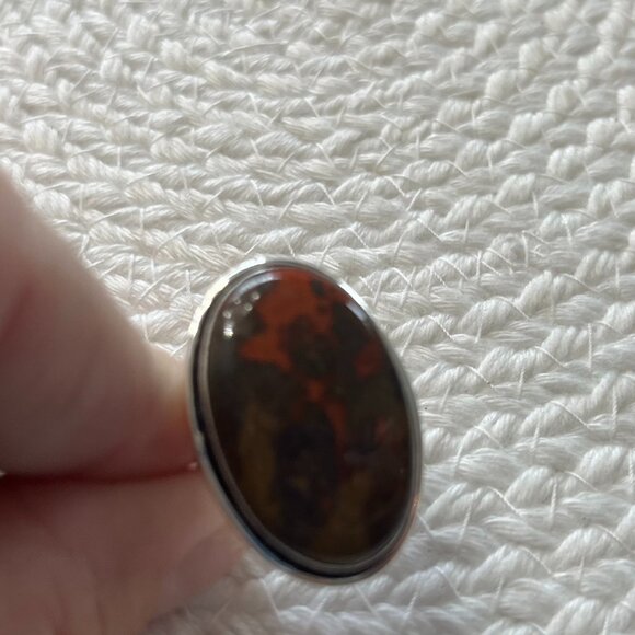 Natural MOROCCAN SEAM AGATE Handmade Sterling 925 Ring Size 9.25 #833D - Picture 3 of 3